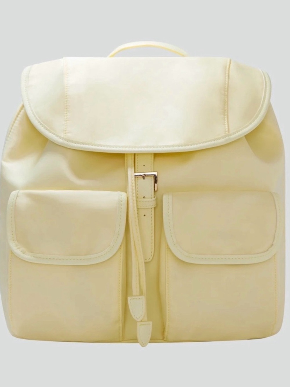 **NWT** Year of Ours pale yellow Backpack Tote Adjustable straps Cinch Buckle